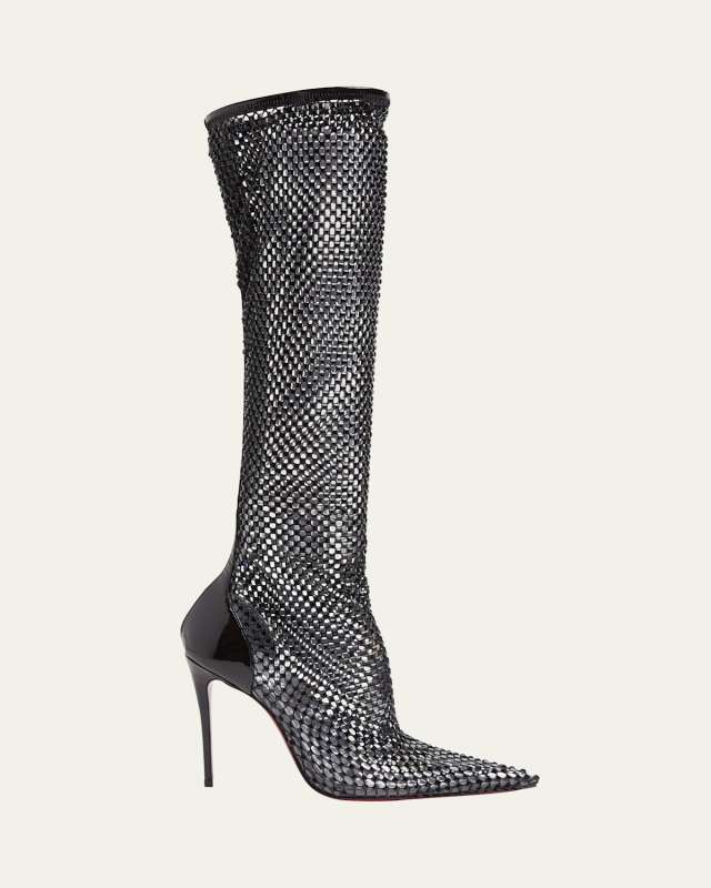 Kate Mesh Red Sole Stiletto Boots